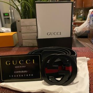 Gucci black with green and red stripes